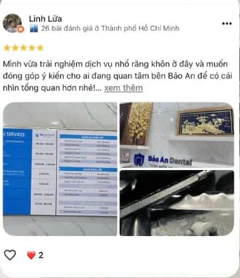 Cảm nhận khách hàng chia sẻ về Bảo An Dental