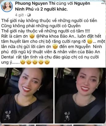 Cảm nhận khách hàng chia sẻ về Bảo An Dental