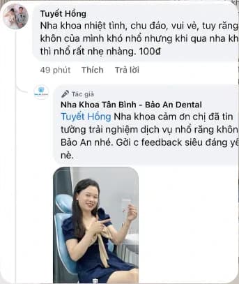 Cảm nhận khách hàng chia sẻ về Bảo An Dental